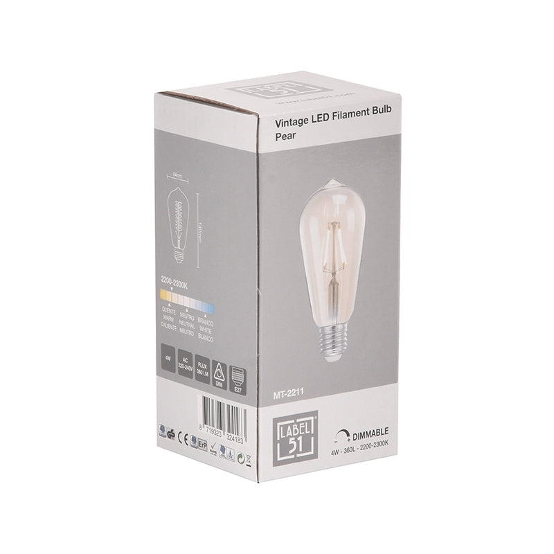LABEL51 Light Source Led Filament Lamp Pear - Glass