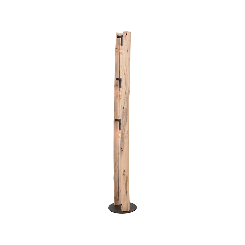 LABEL51 Vloerlamp Woody - Ruw - Hout
