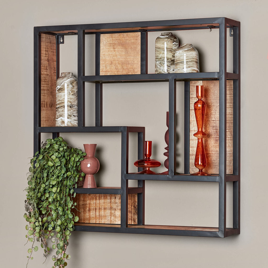 Square wall shelf | Mango wood