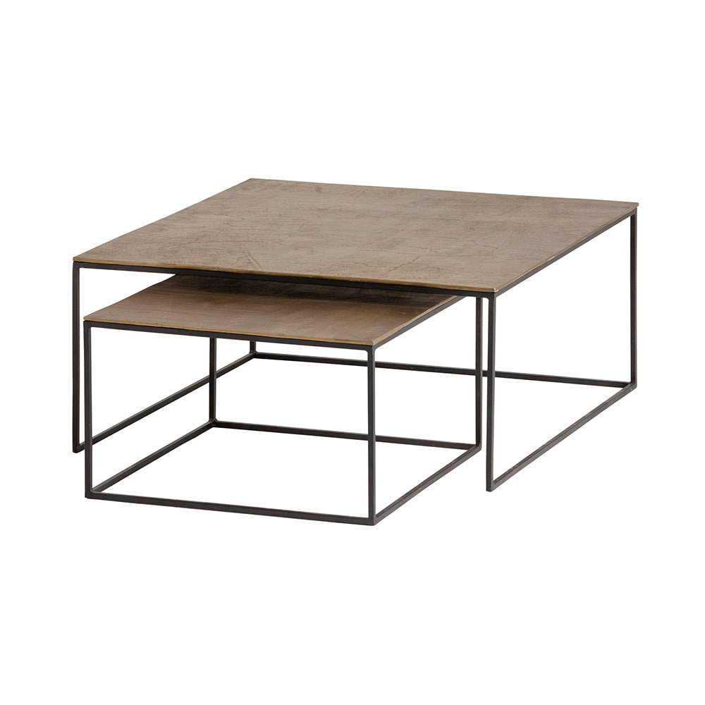 Zandvoort salontafel set van 2, messing antiek