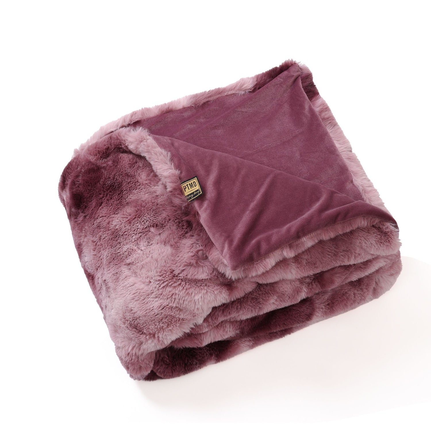 Linde Burgundy Nep Bont Plaid In Geschenkverpakking 150 X 200