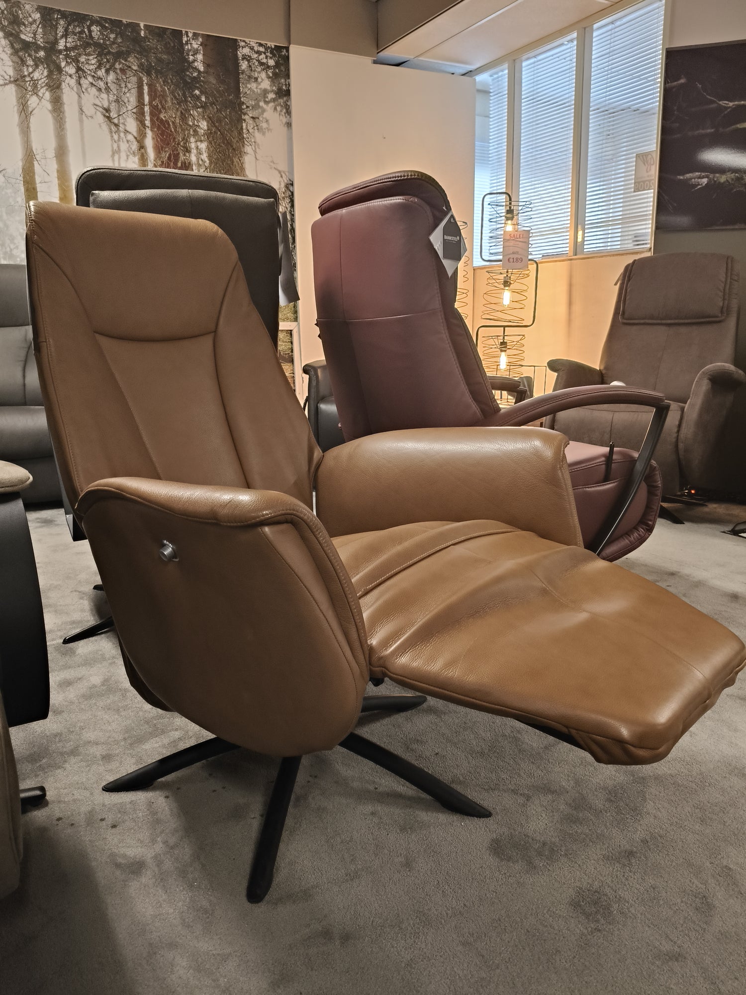 Hjort Knudsen Relaxfauteuil 5875 - Leer Cognac - Manueel