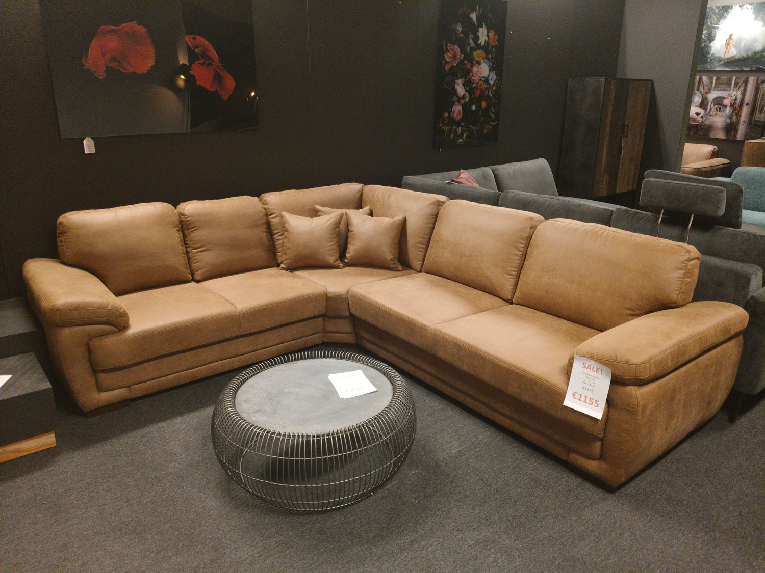 Hoekbank Gieten - Stof 6108 Cognac - 244x282 cm