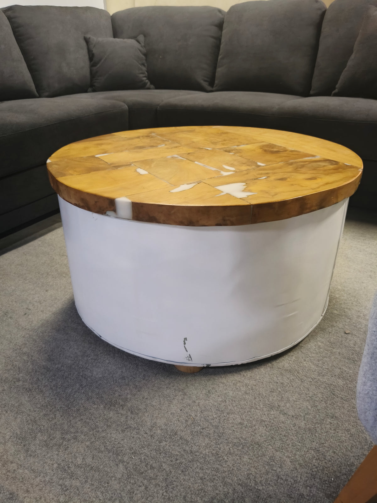 Salontafel Industrieel wit Ø75cm