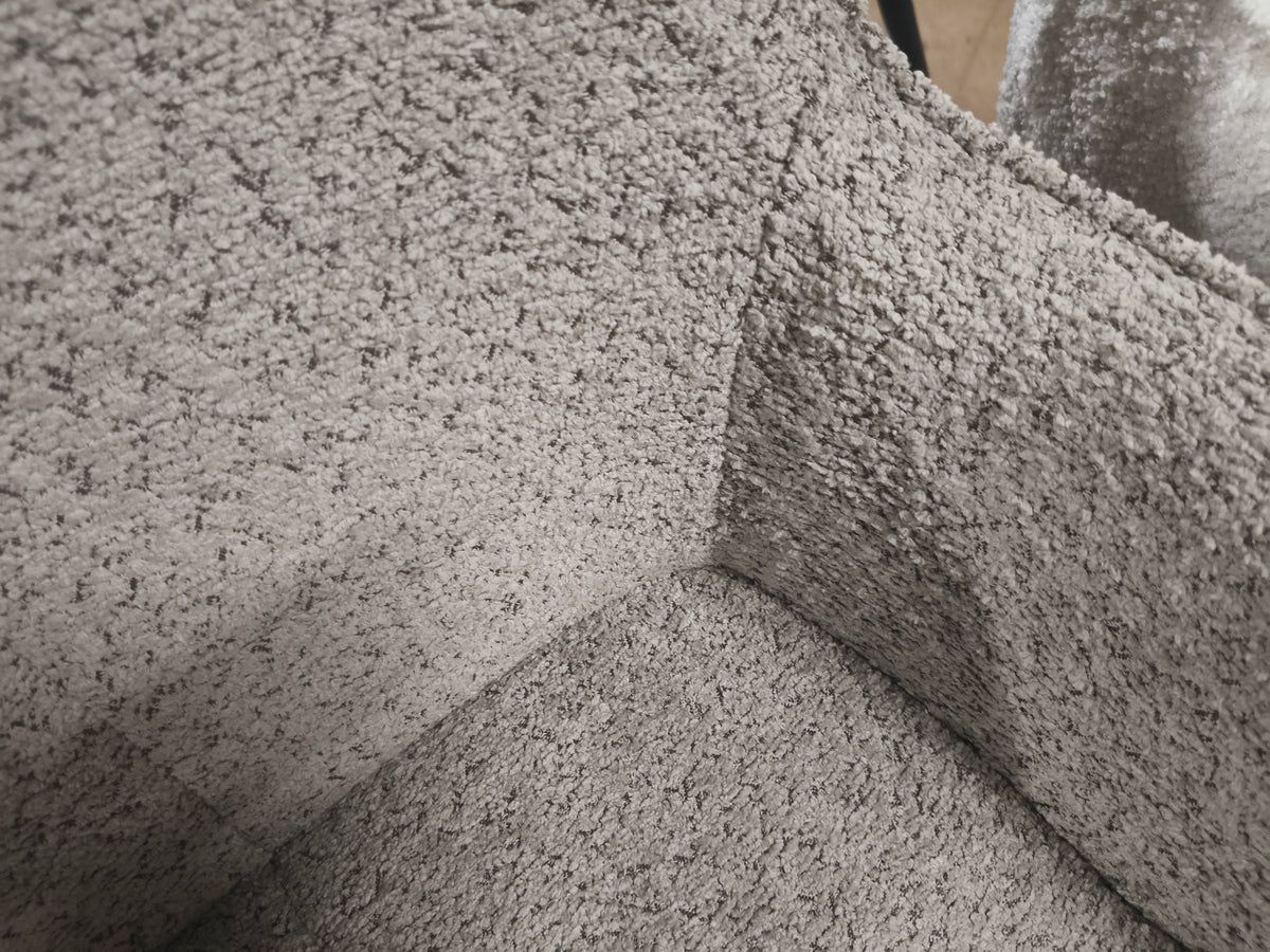 Armstoel Fleur - Bouclé 4x wit/2x zand - set van 6