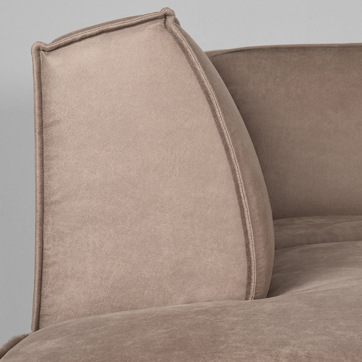 LABEL51 Bank Kay - Taupe - Microfiber - Ottomane + 2,5-Zits