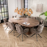Eettafel Sculpture - 244x165x77 cm - Drift Brown - Acacia