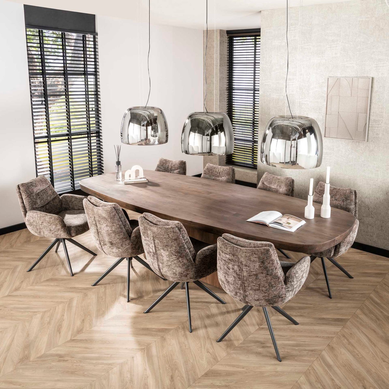 Eettafel Arcadia Oval - 311x130x77 cm - Drift Brown - Acacia