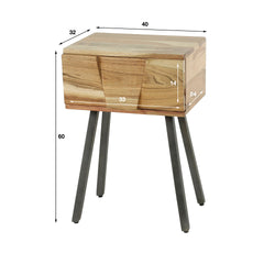 Nachtkastje Demn - 40x32x60 cm - Naturel - Acacia