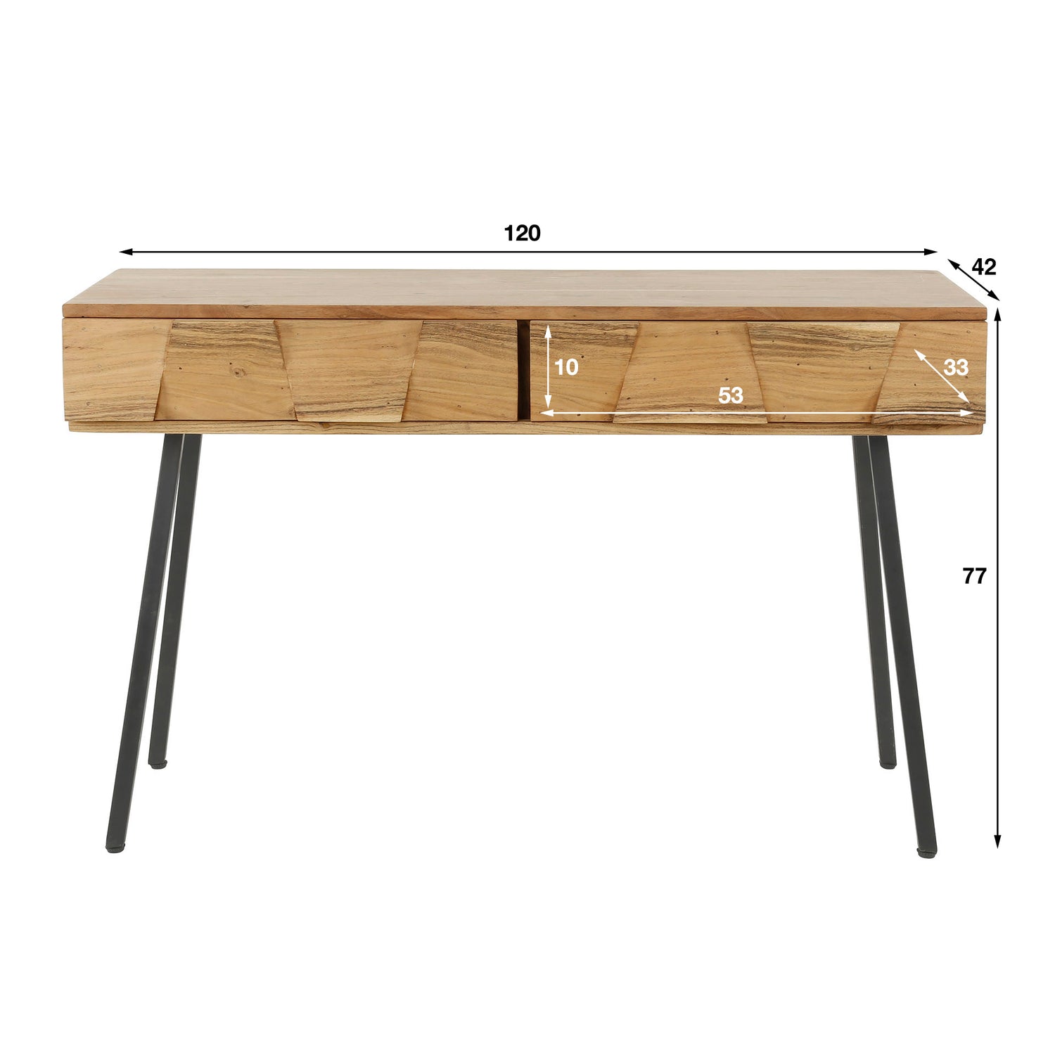 Kaptafel Demn - 120x42x77 cm - Naturel - Acacia