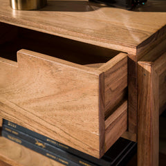 Nachtkastje 1L Houten Frame Zwevend - 39x25x27 cm - Naturel - Acacia