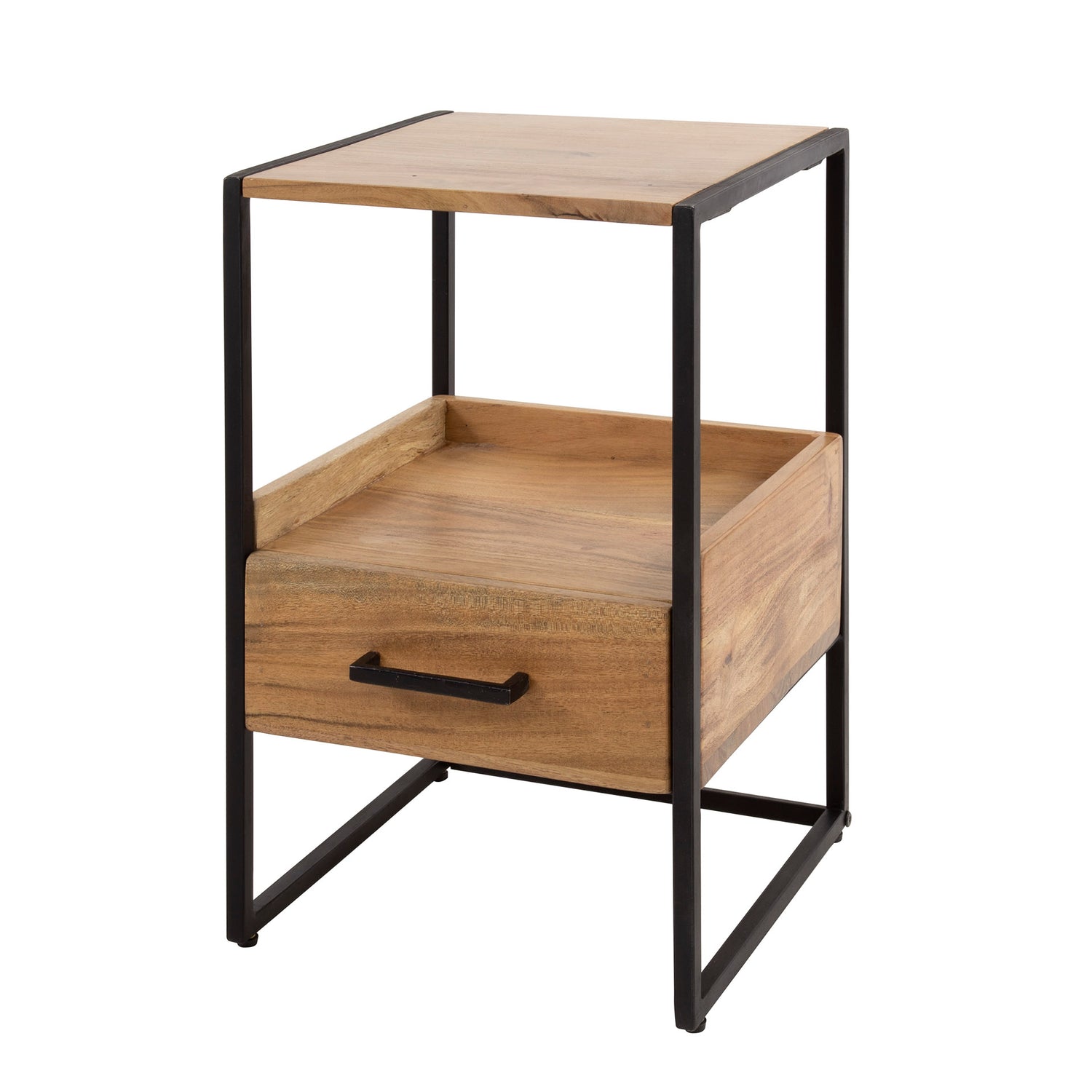 Nachtkastje met 1 lade XS Niche - 35x35x55 cm - Naturel - Acacia