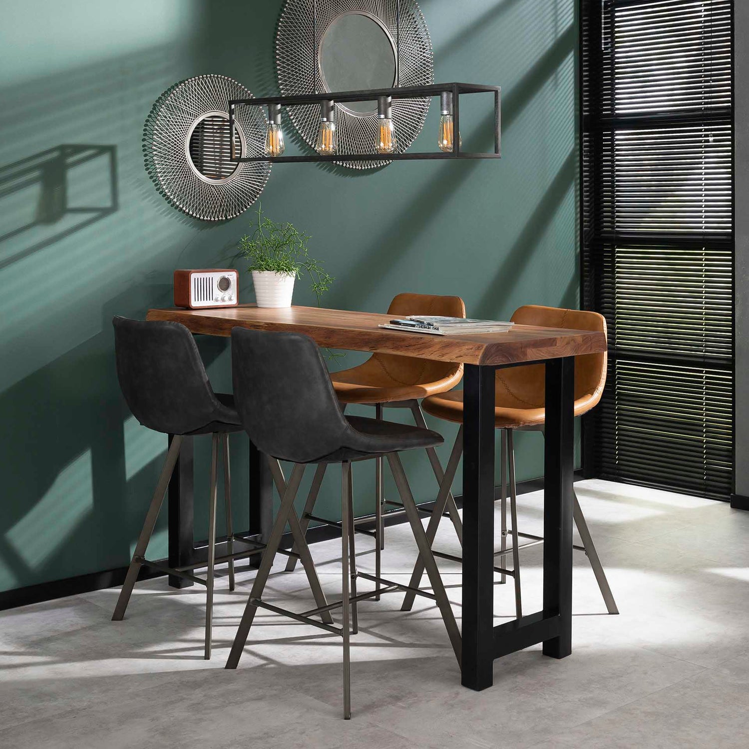 Bartafel Boomstam - 150x50x92 cm - Naturel - Acacia