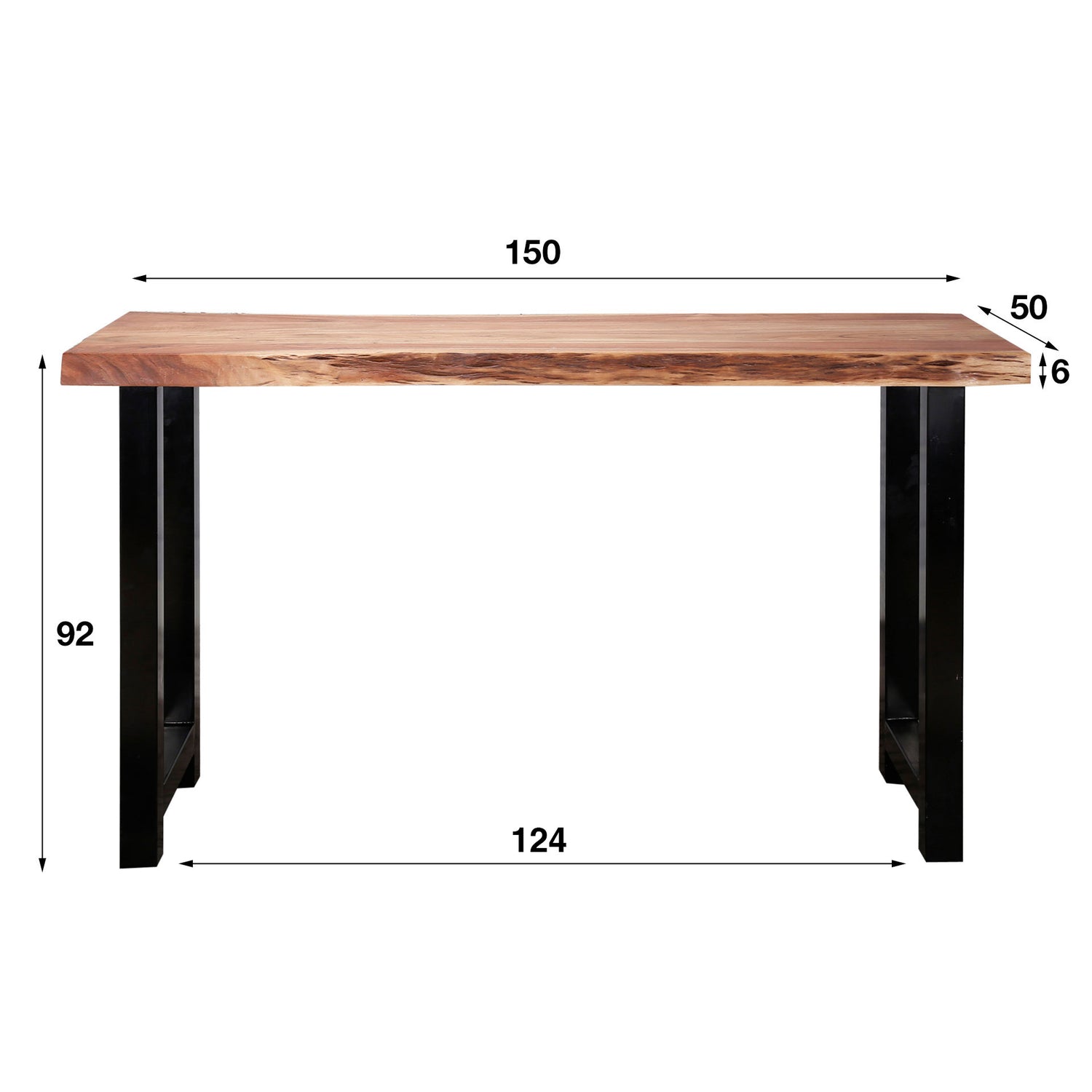 Bartafel Boomstam - 150x50x92 cm - Naturel - Acacia