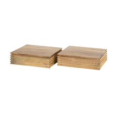 Nachtkastje 1L Layer XS - Set van 2 - 30x25x8 cm - Naturel - Acacia