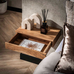 Nachtkastjes set 1 lade & 2 laden - 40x25x8 cm - Naturel - Acacia