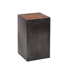 Bloemenzuil 50 Naturel Brush Raft Steel - 30x30x50 cm - Hardhout