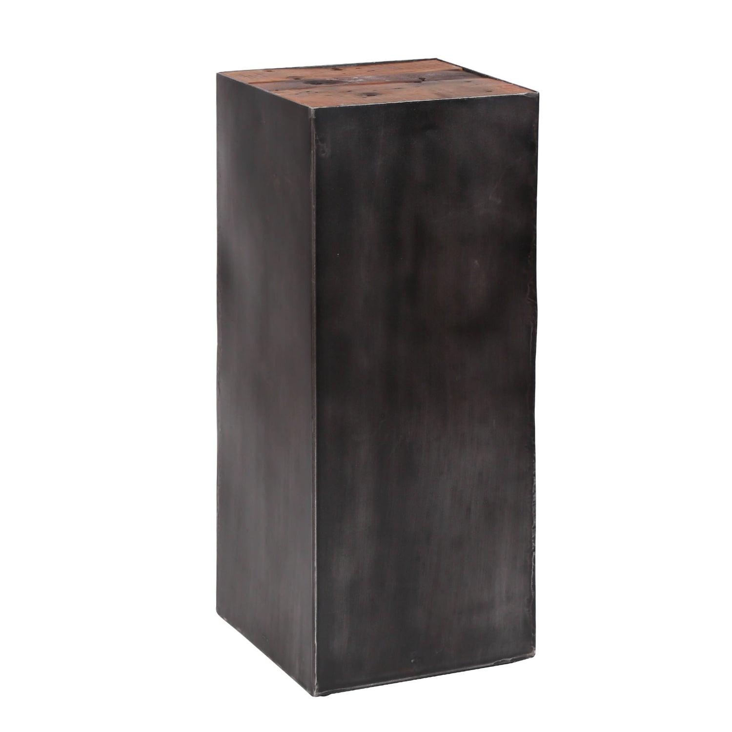 Bloemenzuil 70 Naturel Brush Raft Steel - 30x30x70 cm - Hardhout