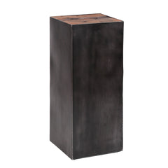 Bloemenzuil 70 Naturel Brush Raft Steel - 30x30x70 cm - Hardhout