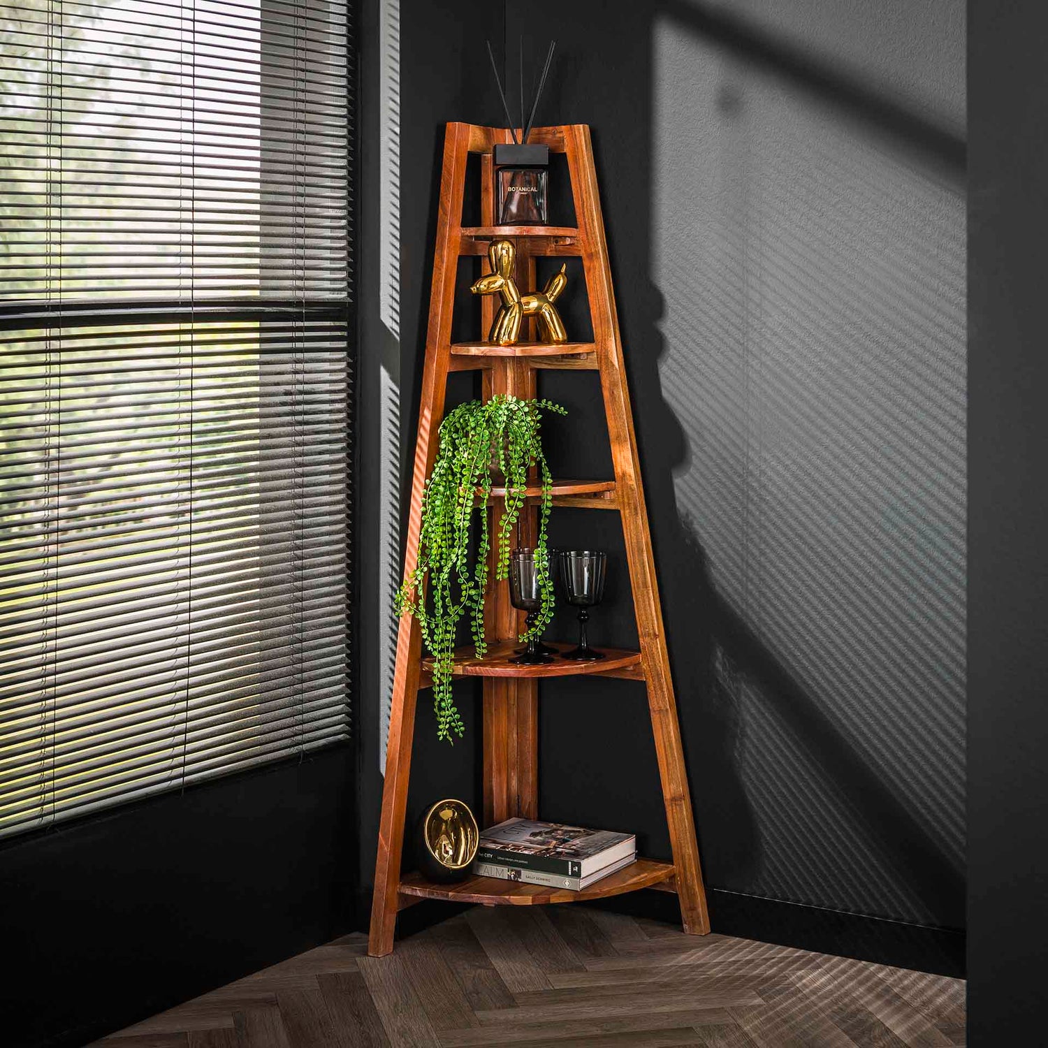 Hoekrek Angle - 64x44x148 cm - Zandkleur - Acacia