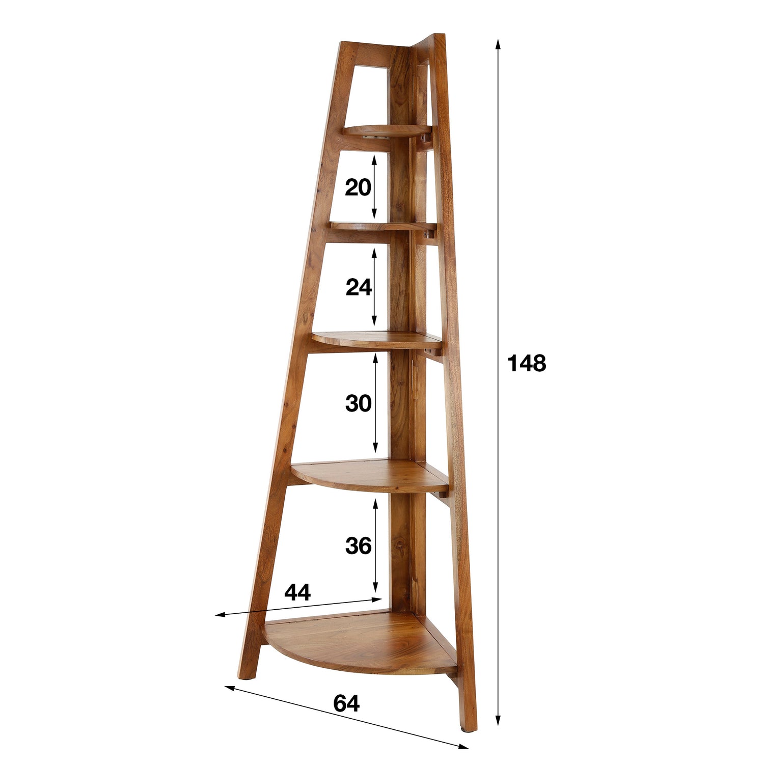 Hoekrek Angle - 64x44x148 cm - Zandkleur - Acacia