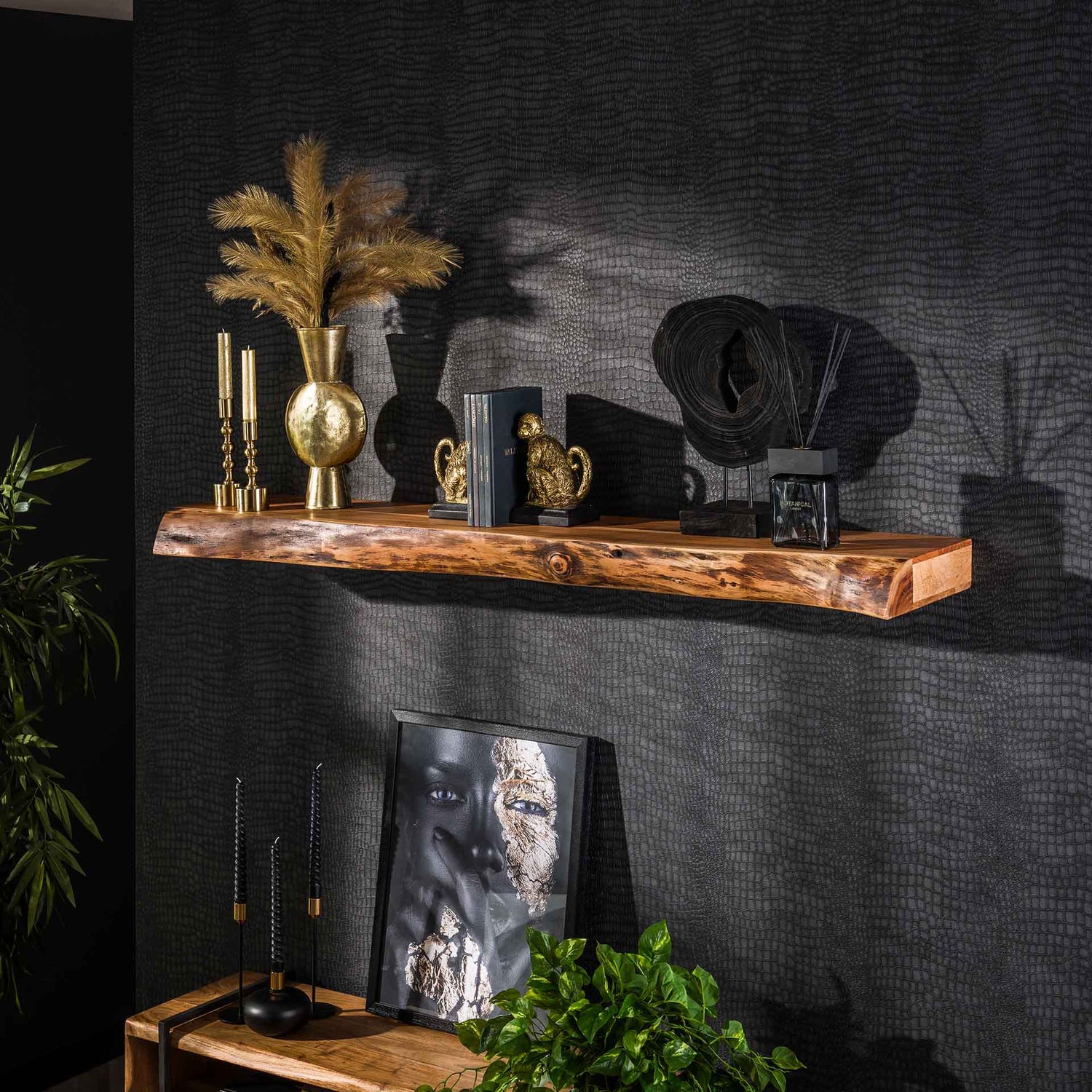 Wandplank 150 Tree - 150x25x8 cm - Naturel - Acacia