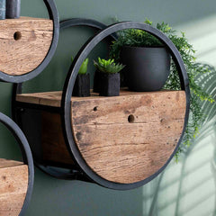 Wandschap Circular met lade - 50x25x50 cm - Hardhout