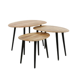 Salontafel Organisch - Set van 3 - 90x55x50 cm - Naturel - Acacia