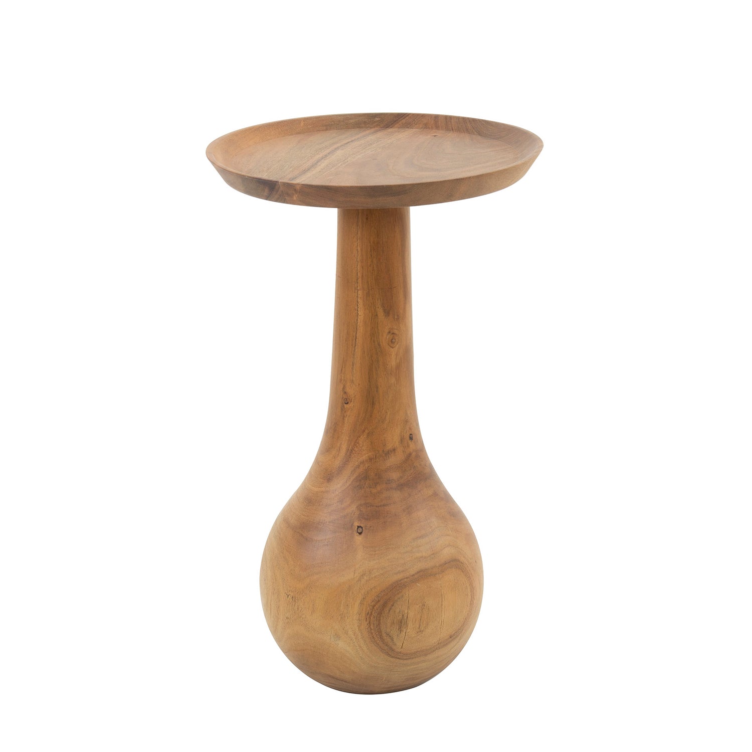 Bijzettafel massieve voet druppel - 35x35x59 cm - Naturel - Acacia