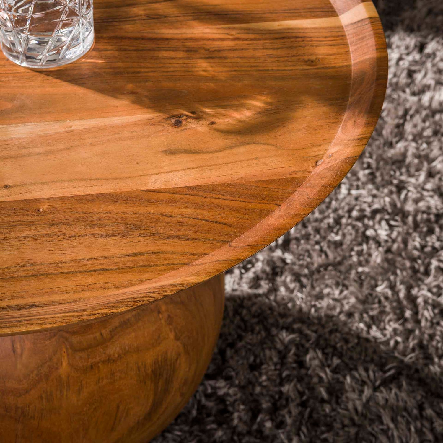 Salontafel Massieve Ronde Voet - 60x60x41 cm - Naturel - Acacia