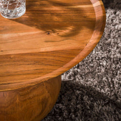 Salontafel Massieve Ronde Voet - 60x60x41 cm - Naturel - Acacia