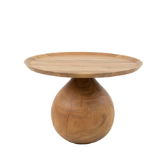 Salontafel Massieve Ronde Voet - 60x60x41 cm - Naturel - Acacia
