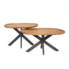Salontafel Spider - Set van 2 - 70x48x45 cm - Naturel - Acacia