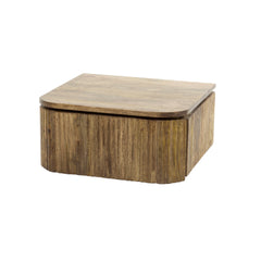 Nachtkastje Hangend met 1 lade Wave - 45x40x21 cm - Zandkleur - Mango
