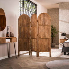 Roomdivider Wave 3-Delig - 150x8x170 cm - Zandkleur - Mango