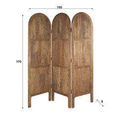 Roomdivider Wave 3-Delig - 150x8x170 cm - Zandkleur - Mango