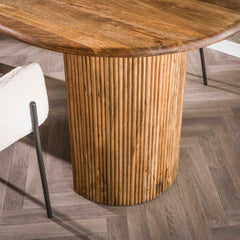 Eettafel Wave - 215x90x78 cm - Zandkleur - Mango