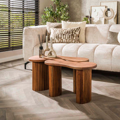 Salontafel Fuse - Set van 2 - 80x45x41 cm - Naturel - Acacia