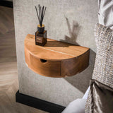 Nachtkastje 1L Curve - 41x20x12 cm - Naturel - Acacia