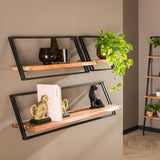 Wandschap Lean - Set van 3 - 100x25x30 cm - Acacia Naturel
