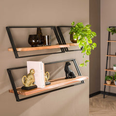 Wandschap Lean - Set van 3 - 100x25x30 cm - Acacia Naturel