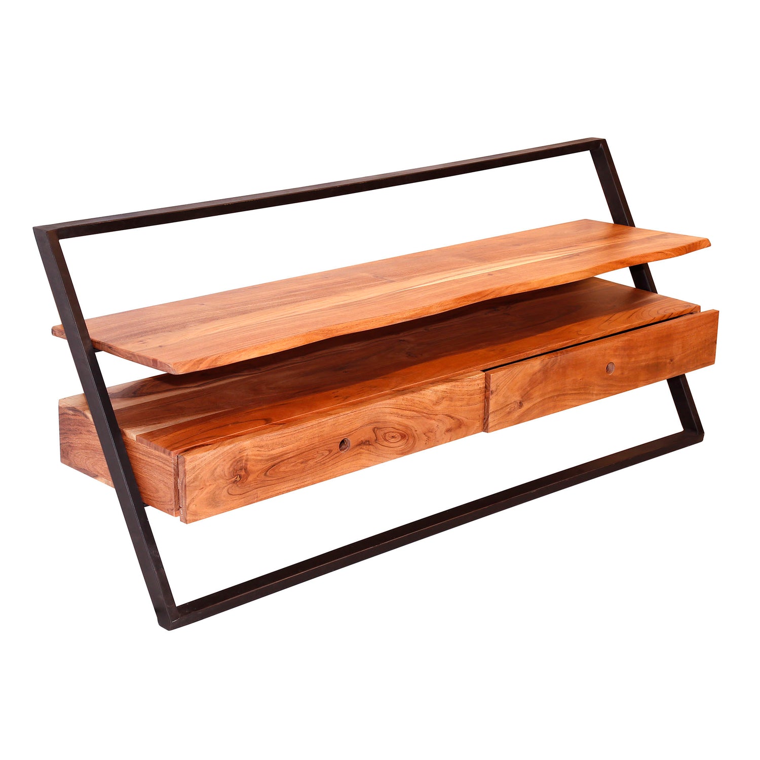 TV-meubel Lean 2L - 140x35x62 cm - Naturel - Acacia