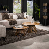 Salontafel Tweak Conish - Set van 2 - 80x80x40 cm - Zandkleur - Mango