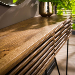 Kaptafel met 2 Lampen Tweak - 120x30x77 cm - Zandkleur - Mango