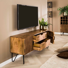 TV-meubel Tweak - 135x35x55 cm - Zandkleur - Mango