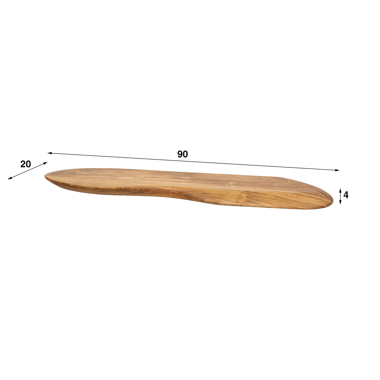 Wandplank 90 Organic - 90x20x4 cm - Naturel - Acacia