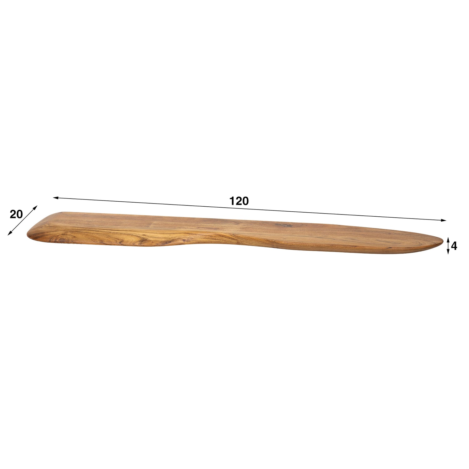 Wandplank 120 Organic - 120x20x4 cm - Naturel - Acacia