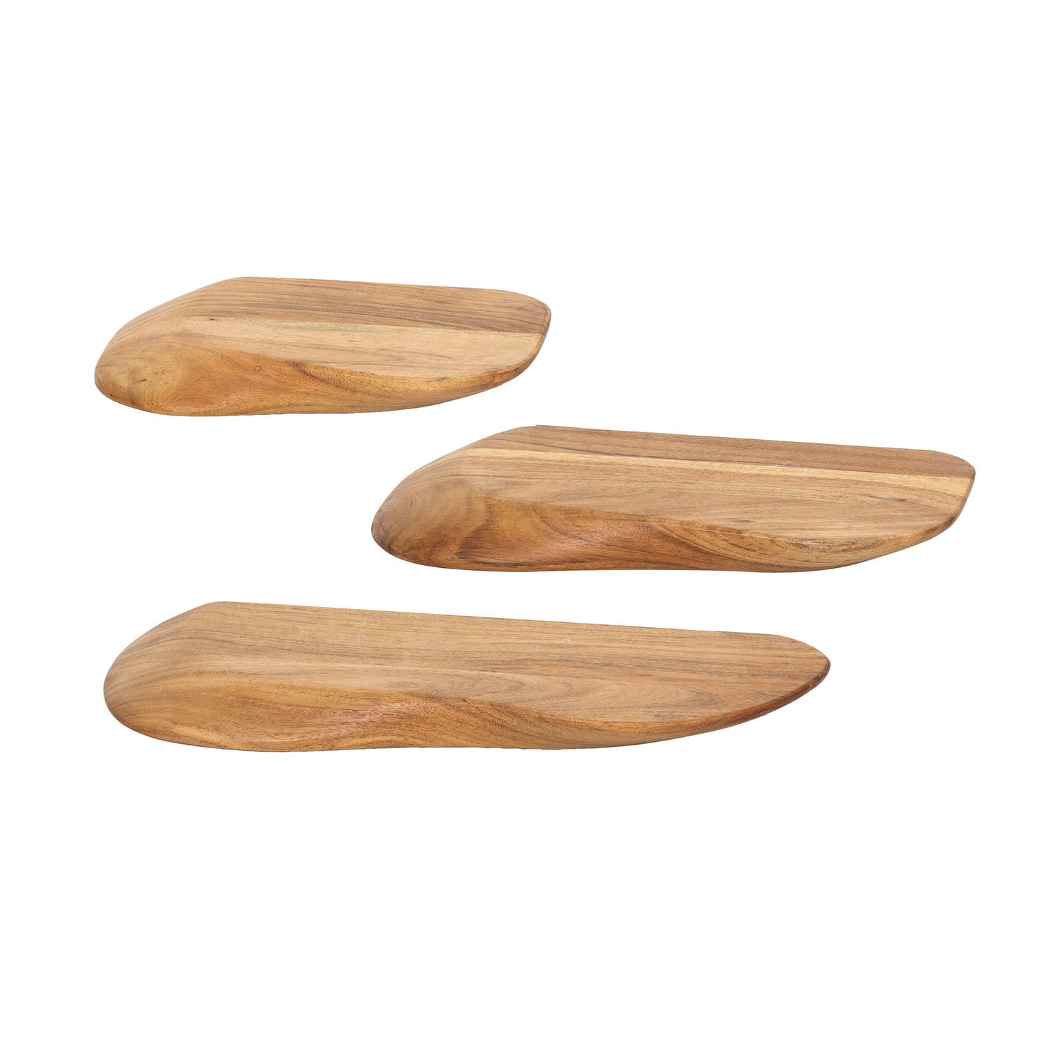 Wandschap Organic - Set van 3 - 50x20x4 cm - Naturel - Acacia