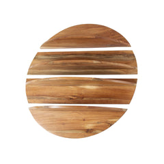 Wandschap Rond - Set van 4 - 90x22x90 cm - Naturel - Margosa