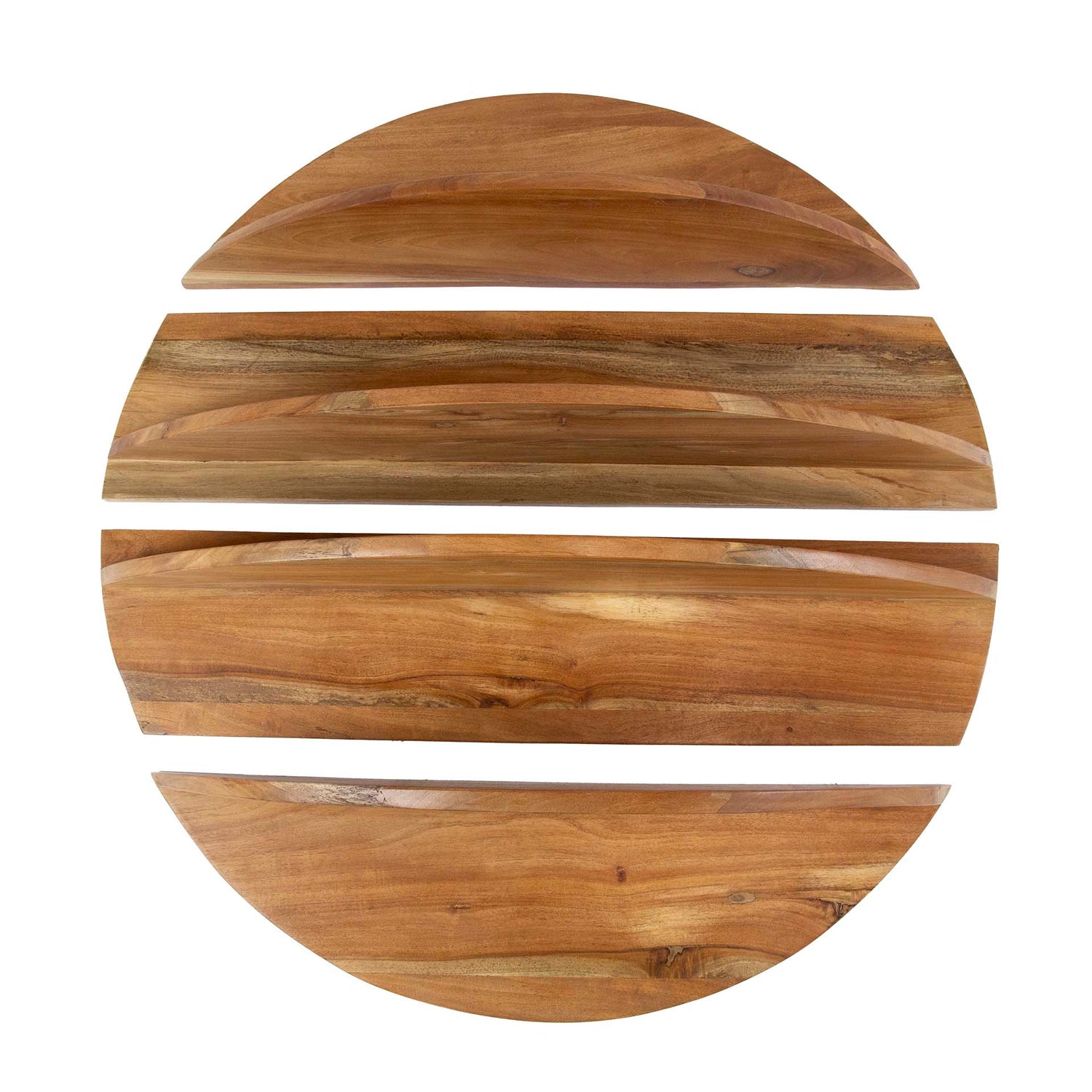 Wandschap Rond - Set van 4 - 90x22x90 cm - Naturel - Margosa